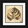 thumbnail image 1 of Pinto, Patricia 12x12 Black Ornate Wood Framed with Double Matting Museum Art Print Titled - Gold Contemporary Leaves I, 1 of 4