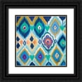 thumbnail image 1 of Pinto, Patricia 12x12 Black Ornate Wood Framed with Double Matting Museum Art Print Titled - New Ikats I, 1 of 4