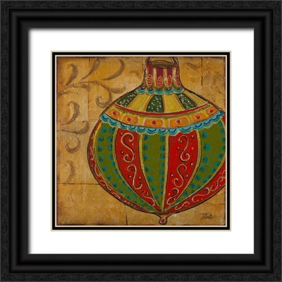 Pinto, Patricia 12x12 Black Ornate Wood Framed with Double Matting Museum Art Print Titled - Ornament III
