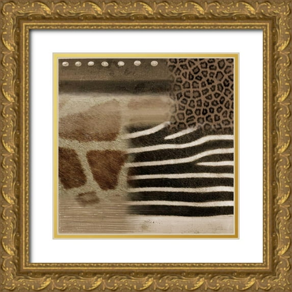 Pinto, Patricia 12x12 Gold Ornate Wood Framed with Double Matting Museum Art Print Titled - Africa Square II