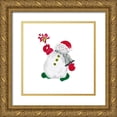 thumbnail image 1 of Pinto, Patricia 12x12 Gold Ornate Wood Framed with Double Matting Museum Art Print Titled - Christmas Snowman, 1 of 4