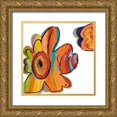 thumbnail image 1 of Pinto, Patricia 12x12 Gold Ornate Wood Framed with Double Matting Museum Art Print Titled - Collage Flowers I, 1 of 4