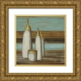 thumbnail image 1 of Pinto, Patricia 12x12 Gold Ornate Wood Framed with Double Matting Museum Art Print Titled - Elegantisimo on Teal II, 1 of 4