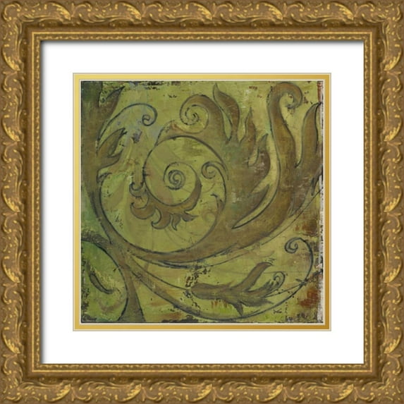 Pinto, Patricia 12x12 Gold Ornate Wood Framed with Double Matting Museum Art Print Titled - Moroccan Square I