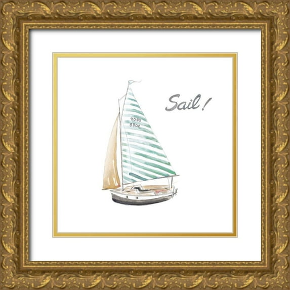 Pinto, Patricia 12x12 Gold Ornate Wood Framed with Double Matting Museum Art Print Titled - Sail