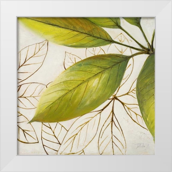Pinto, Patricia 12x12 White Modern Wood Framed Museum Art Print Titled - Fresh Leaves I