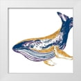 thumbnail image 1 of Pinto, Patricia 12x12 White Modern Wood Framed Museum Art Print Titled - Golden Navy Whale, 1 of 4