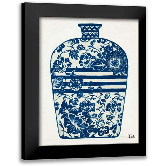 Pinto, Patricia 12x14 Black Modern Framed Museum Art Print Titled - The Indigo Pottery II