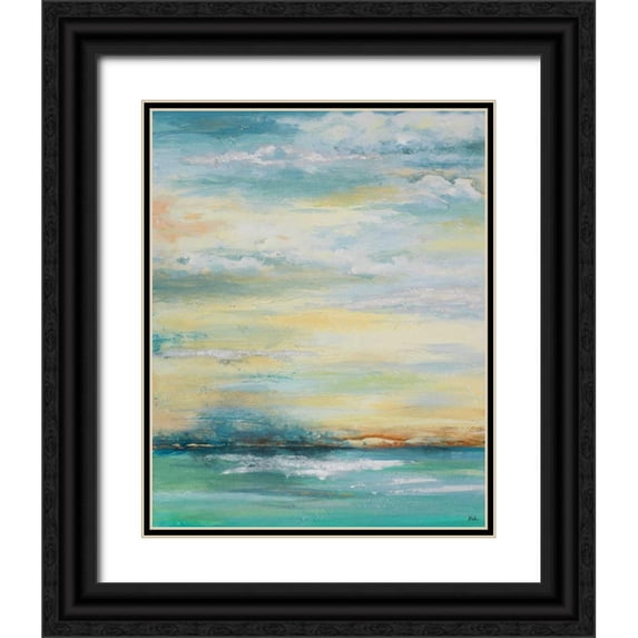 Pinto, Patricia 12x14 Black Ornate Wood Framed with Double Matting Museum Art Print Titled - Misty Morning
