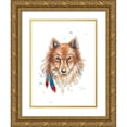 thumbnail image 1 of Pinto, Patricia 12x14 Gold Ornate Wood Framed with Double Matting Museum Art Print Titled - Indigenous Wolf, 1 of 4