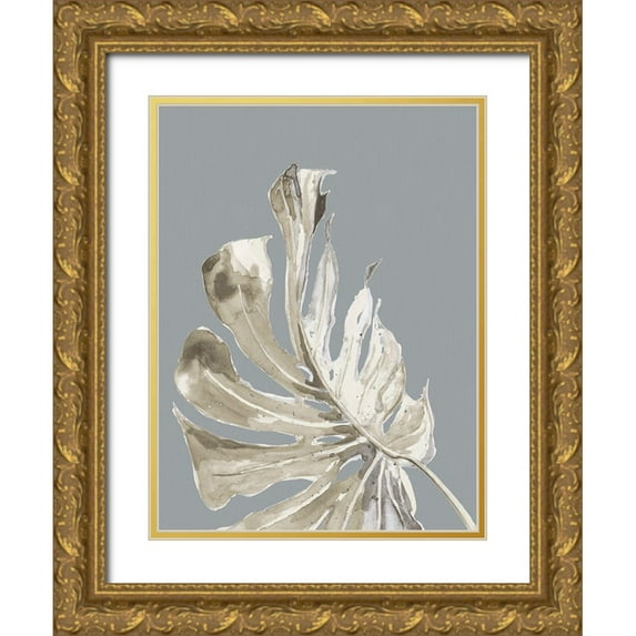 Pinto, Patricia 12x14 Gold Ornate Wood Framed with Double Matting Museum Art Print Titled - La Naturaleza on Gray II