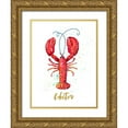 thumbnail image 1 of Pinto, Patricia 12x14 Gold Ornate Wood Framed with Double Matting Museum Art Print Titled - Red Lobster, 1 of 4