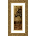 thumbnail image 1 of Pinto, Patricia 13x32 Gold Ornate Wood Framed with Double Matting Museum Art Print Titled - Elegant Safari Panel I-ZEBRA, 1 of 4