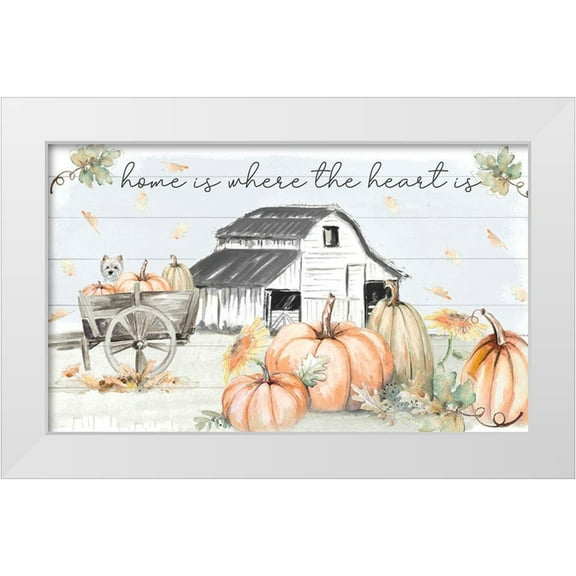 Pinto, Patricia 14x10 White Modern Wood Framed Museum Art Print Titled - Pumpkin Barn