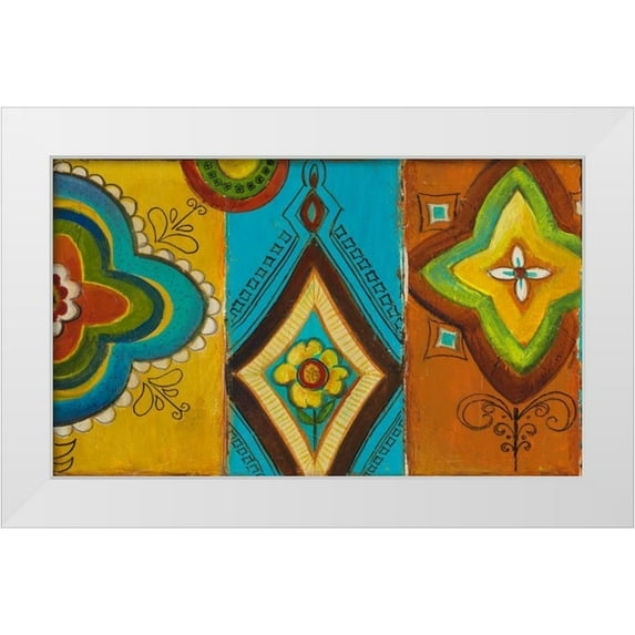 Pinto, Patricia 14x10 White Modern Wood Framed Museum Art Print Titled - Quatrefoil Trio I