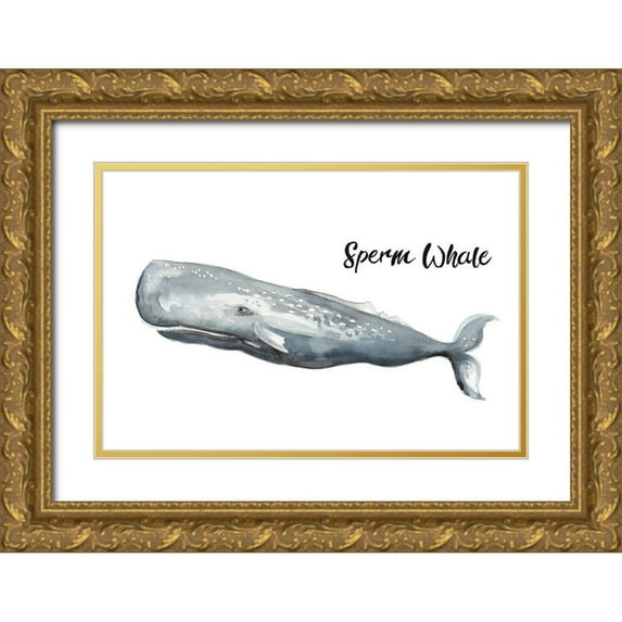 Pinto, Patricia 14x11 Gold Ornate Wood Framed with Double Matting Museum Art Print Titled - Sperm Whale