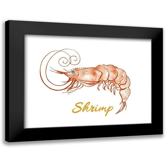 Pinto, Patricia 14x12 Black Modern Framed Museum Art Print Titled - Shrimp