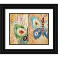 thumbnail image 1 of Pinto, Patricia 14x12 Black Ornate Wood Framed with Double Matting Museum Art Print Titled - Ikat Flutter Shine, 1 of 4