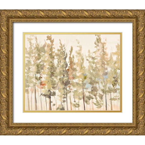 Pinto, Patricia 14x12 Gold Ornate Wood Framed with Double Matting Museum Art Print Titled - Bosque Verde Brisa I