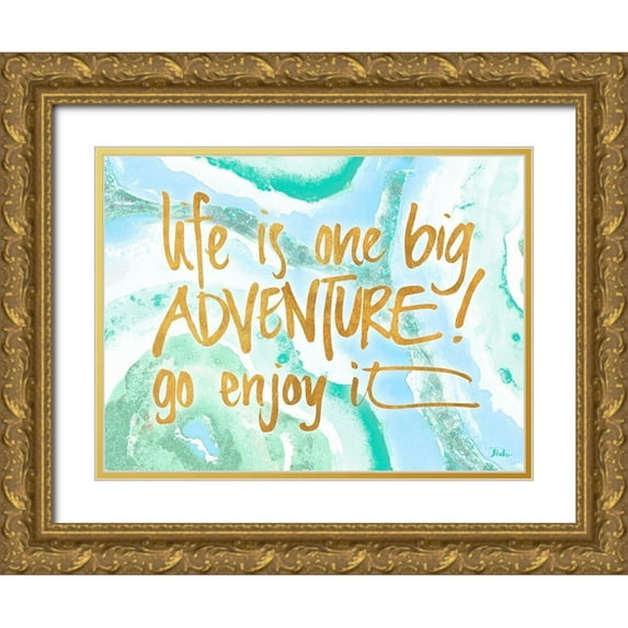 Pinto, Patricia 14x12 Gold Ornate Wood Framed with Double Matting Museum Art Print Titled - Life is One Big Adventure