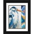 thumbnail image 1 of Pinto, Patricia 14x18 Black Ornate Wood Framed with Double Matting Museum Art Print Titled - Blue Heron Ikat I, 1 of 4