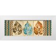 thumbnail image 1 of Pinto, Patricia 14x7 White Modern Wood Framed Museum Art Print Titled - Chevron Leaves Panel II, 1 of 4