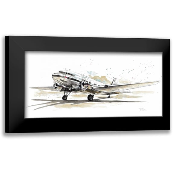 Pinto, Patricia 14x9 Black Modern Framed Museum Art Print Titled - DC3 Airplane