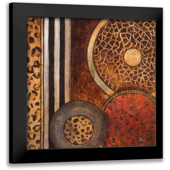 Pinto, Patricia 15x15 Black Modern Framed Museum Art Print Titled - African Circles I
