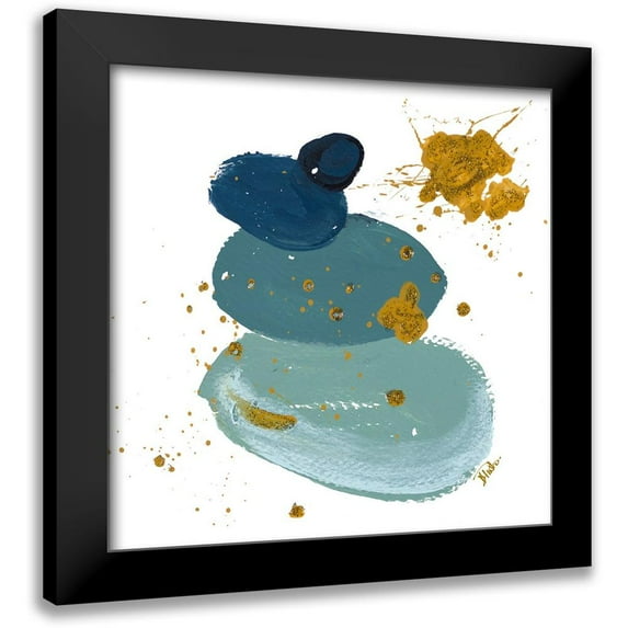 Pinto, Patricia 15x15 Black Modern Framed Museum Art Print Titled - Blue Stones Square