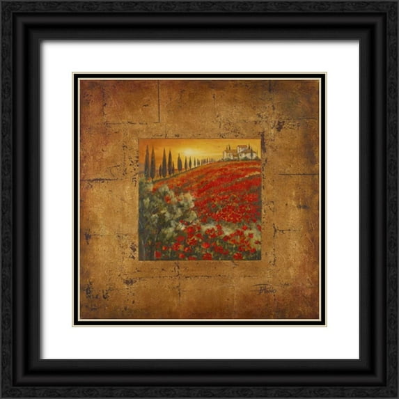 Pinto, Patricia 15x15 Black Ornate Wood Framed with Double Matting Museum Art Print Titled - Bella Toscana II