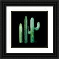 thumbnail image 1 of Pinto, Patricia 15x15 Black Ornate Wood Framed with Double Matting Museum Art Print Titled - Cactus in Bloom on Black II, 1 of 4