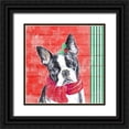 thumbnail image 1 of Pinto, Patricia 15x15 Black Ornate Wood Framed with Double Matting Museum Art Print Titled - Holiday Puppy II, 1 of 4