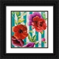thumbnail image 1 of Pinto, Patricia 15x15 Black Ornate Wood Framed with Double Matting Museum Art Print Titled - Red Flowers I, 1 of 4
