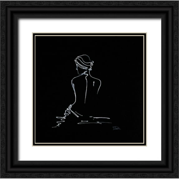 Pinto, Patricia 15x15 Black Ornate Wood Framed with Double Matting Museum Art Print Titled - Spa Day Figurative II