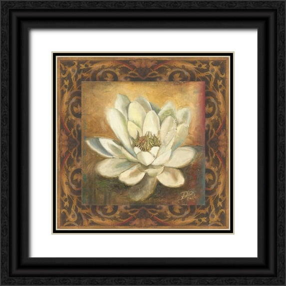 Pinto, Patricia 15x15 Black Ornate Wood Framed with Double Matting Museum Art Print Titled - Water Lily