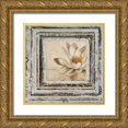 thumbnail image 1 of Pinto, Patricia 15x15 Gold Ornate Wood Framed with Double Matting Museum Art Print Titled - Flowers and Leaves Square IV, 1 of 4