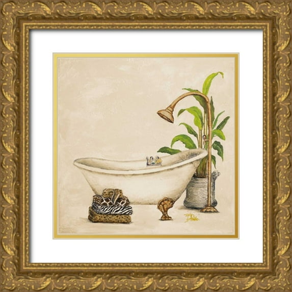 Pinto, Patricia 15x15 Gold Ornate Wood Framed with Double Matting Museum Art Print Titled - Le Tub II