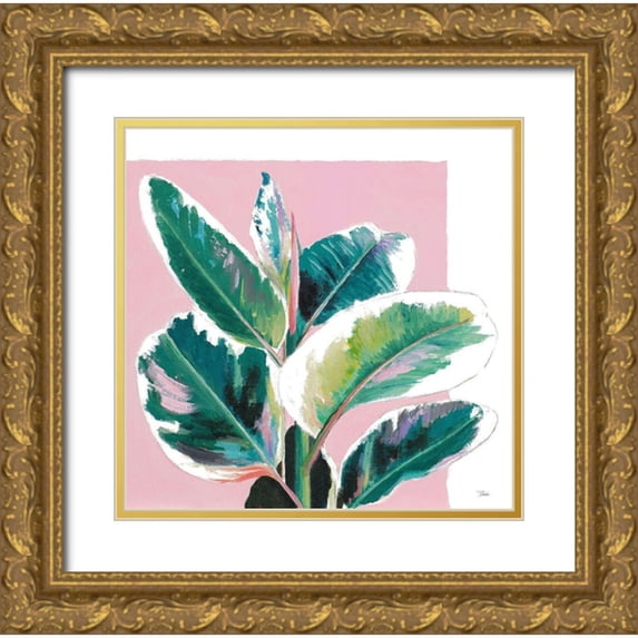 Pinto, Patricia 15x15 Gold Ornate Wood Framed with Double Matting Museum Art Print Titled - New Tropics I
