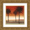 thumbnail image 1 of Pinto, Patricia 15x15 Gold Ornate Wood Framed with Double Matting Museum Art Print Titled - Red Coastal Palms II, 1 of 4