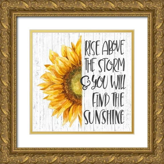 Pinto, Patricia 15x15 Gold Ornate Wood Framed with Double Matting Museum Art Print Titled - Rise Above The Storm