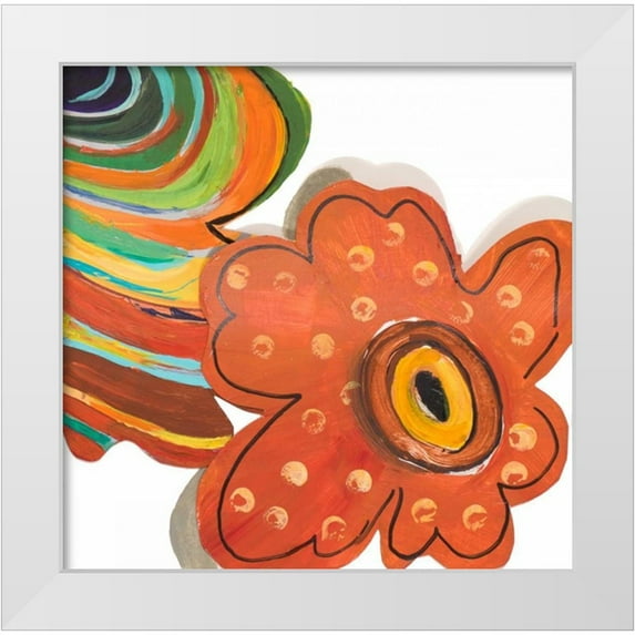 Pinto, Patricia 15x15 White Modern Wood Framed Museum Art Print Titled - Collage Flowers III