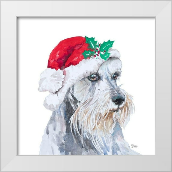 Pinto, Patricia 15x15 White Modern Wood Framed Museum Art Print Titled - Holiday Dog IV