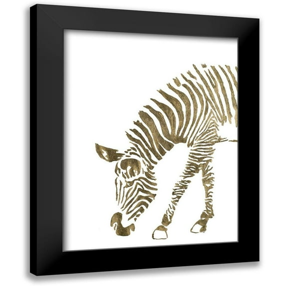 Pinto, Patricia 15x18 Black Modern Framed Museum Art Print Titled - Gold Zebra
