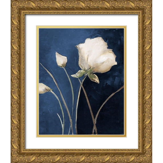 Pinto, Patricia 15x18 Gold Ornate Wood Framed with Double Matting Museum Art Print Titled - Blue Garden I
