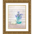 thumbnail image 1 of Pinto, Patricia 15x18 Gold Ornate Wood Framed with Double Matting Museum Art Print Titled - Fresh Flowers And Shells II, 1 of 4