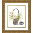 thumbnail image 1 of Pinto, Patricia 15x18 Gold Ornate Wood Framed with Double Matting Museum Art Print Titled - Spring Flower Basket, 1 of 4
