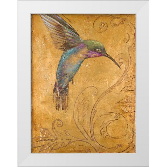 Pinto, Patricia 15x18 White Modern Wood Framed Museum Art Print Titled - Golden Hummingbird I
