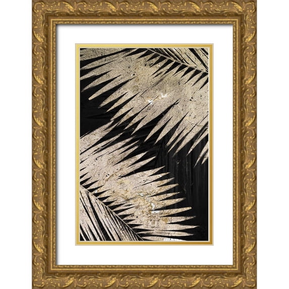 Pinto, Patricia 17x24 Gold Ornate Wood Framed with Double Matting Museum Art Print Titled - Natural Palms on Black III