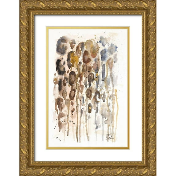 Pinto, Patricia 17x24 Gold Ornate Wood Framed with Double Matting Museum Art Print Titled - Watercolor Animal Skin I