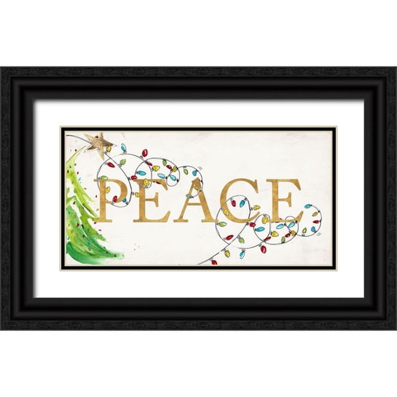 Pinto, Patricia 18x11 Black Ornate Wood Framed with Double Matting Museum Art Print Titled - Peace with Lights